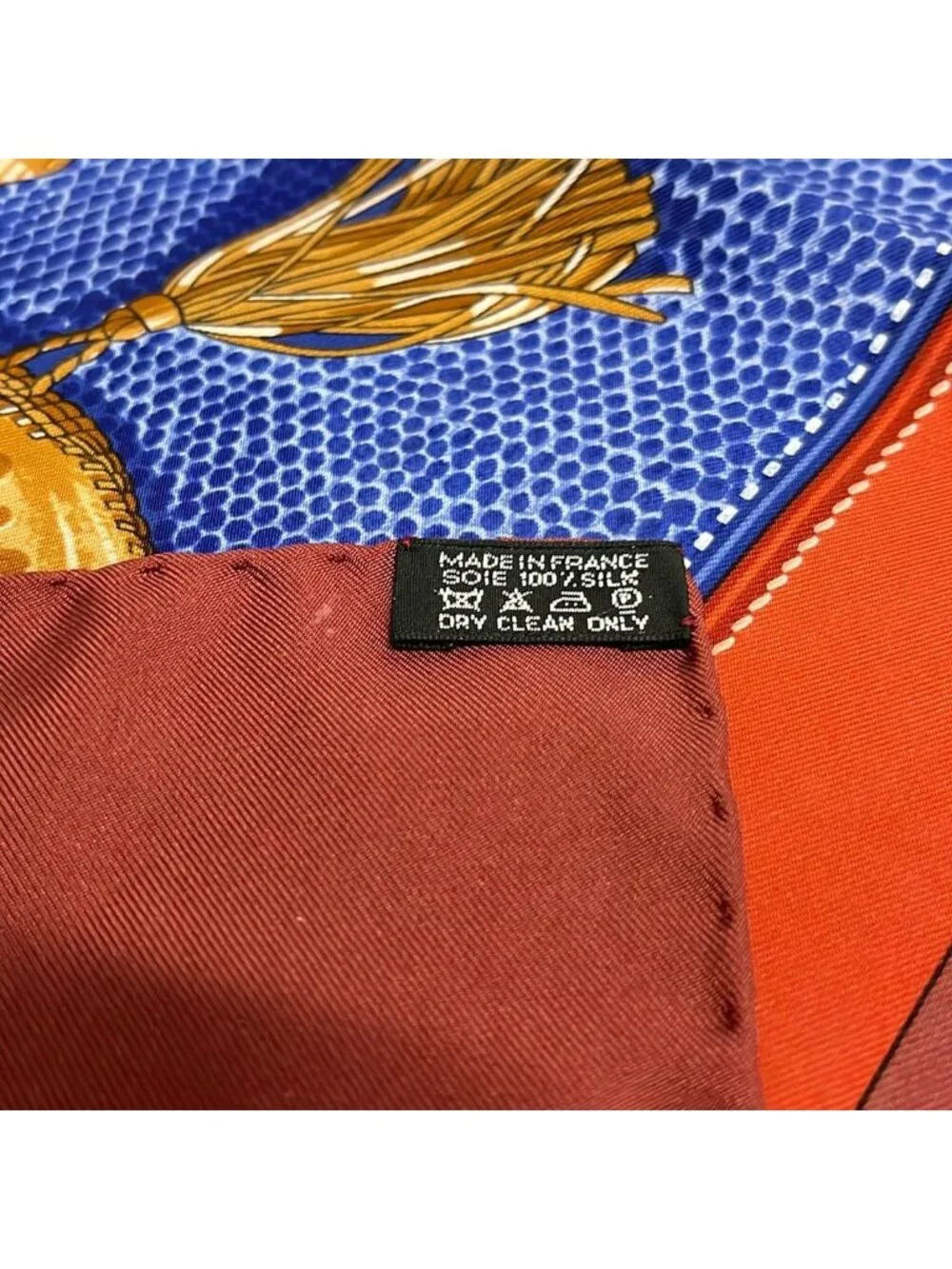 Hermes Scarf Carre 90 Bordeaux Multi Tout Cuir
